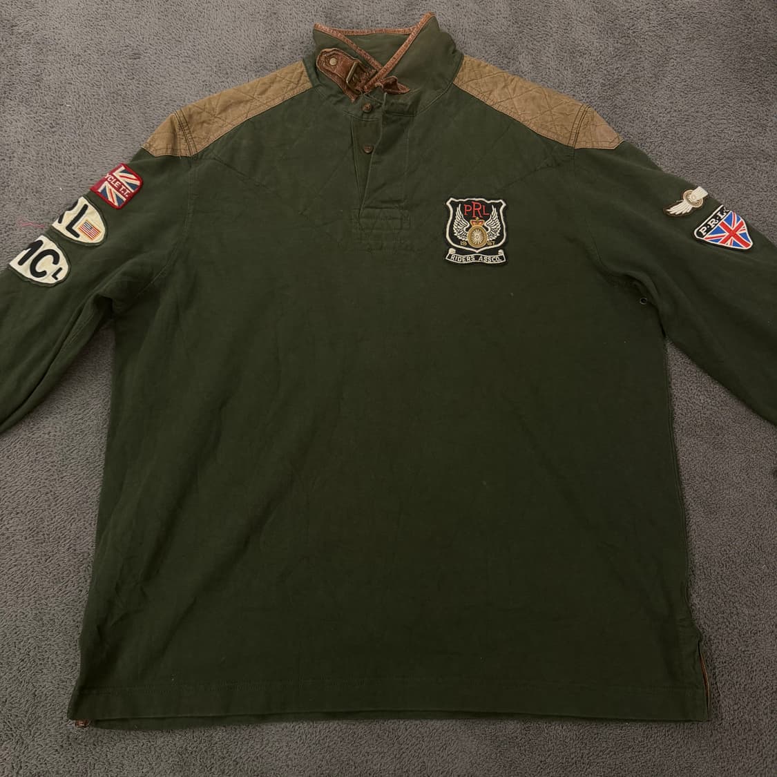 [정품/XL] 폴로랄프로렌 밀리터리 패치워크 롱슬리브 럭비티 상품이미지3