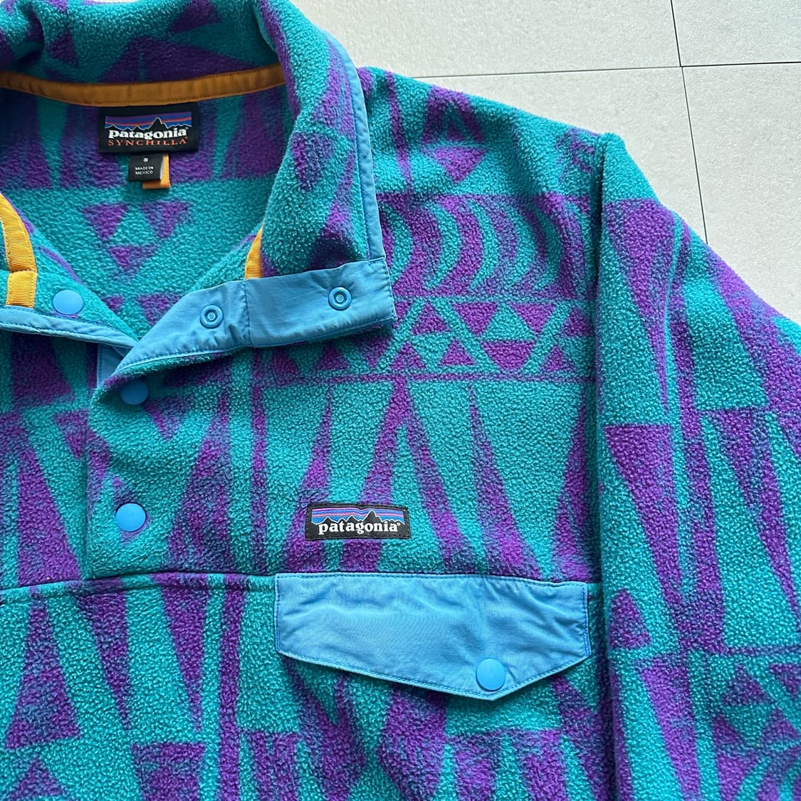 파타고니아 신칠라 스냅티 아즈텍 나바호 에스닉 패턴 플리스 S 상품이미지3