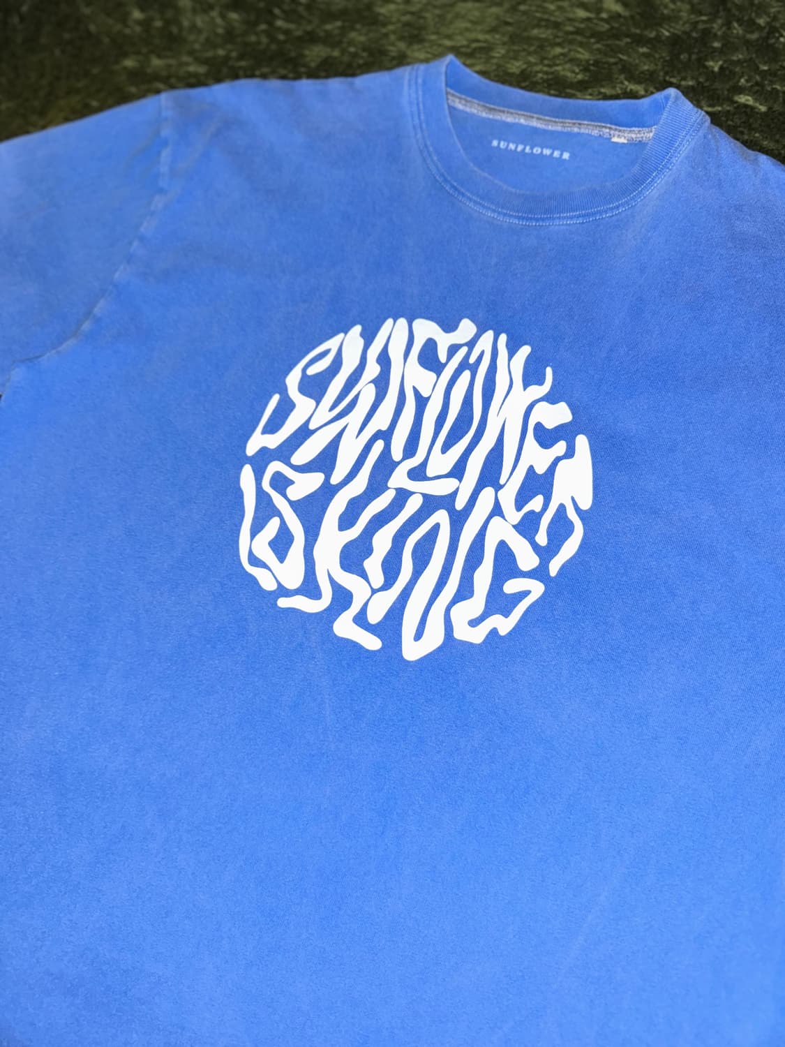 [M] Sunflower 선플라워 워시드 티셔츠 스카이 블루 상품이미지2