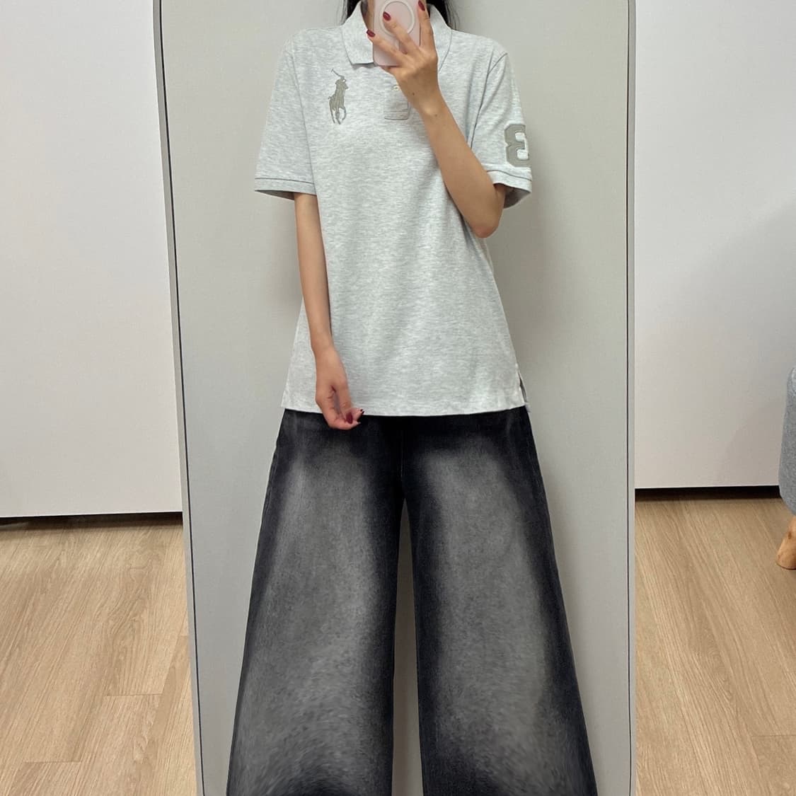 폴로 랄프로렌 빅포니 그레이 카라 반팔 티셔츠 상품이미지1