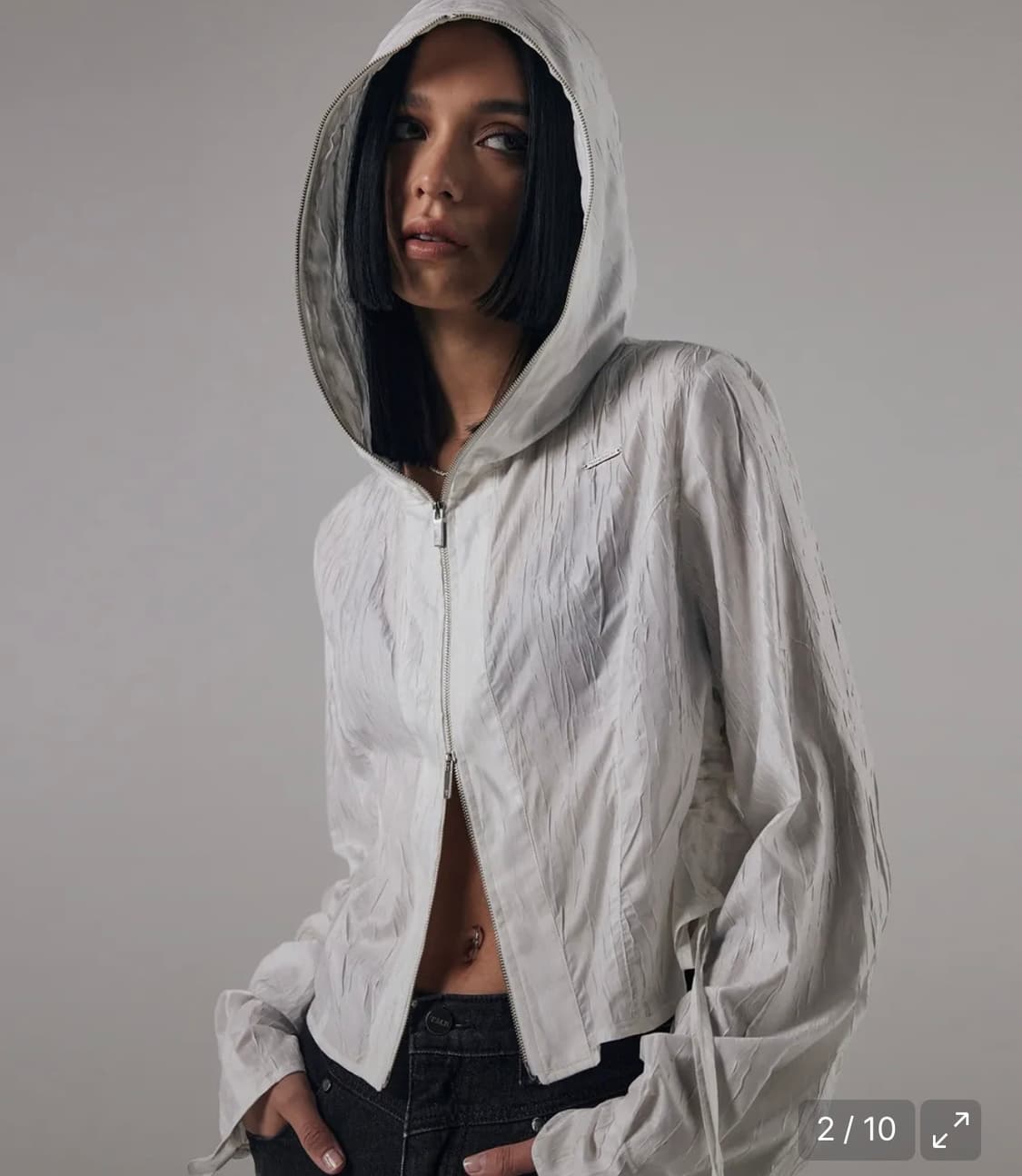 트리밍버드 실키 링클 후드 셔츠 상품이미지1