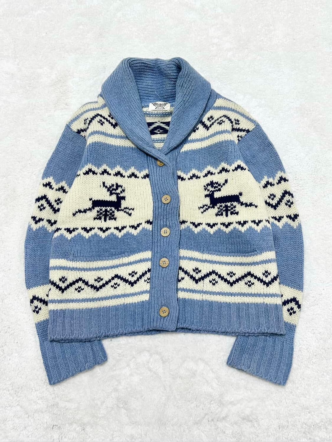 빈티지 노르딕 소라 헤비울 가디건 상품이미지5