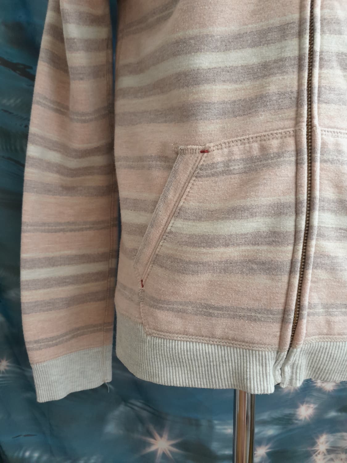 딸기우유 핑크 스트라이프 후드집업 상품이미지3