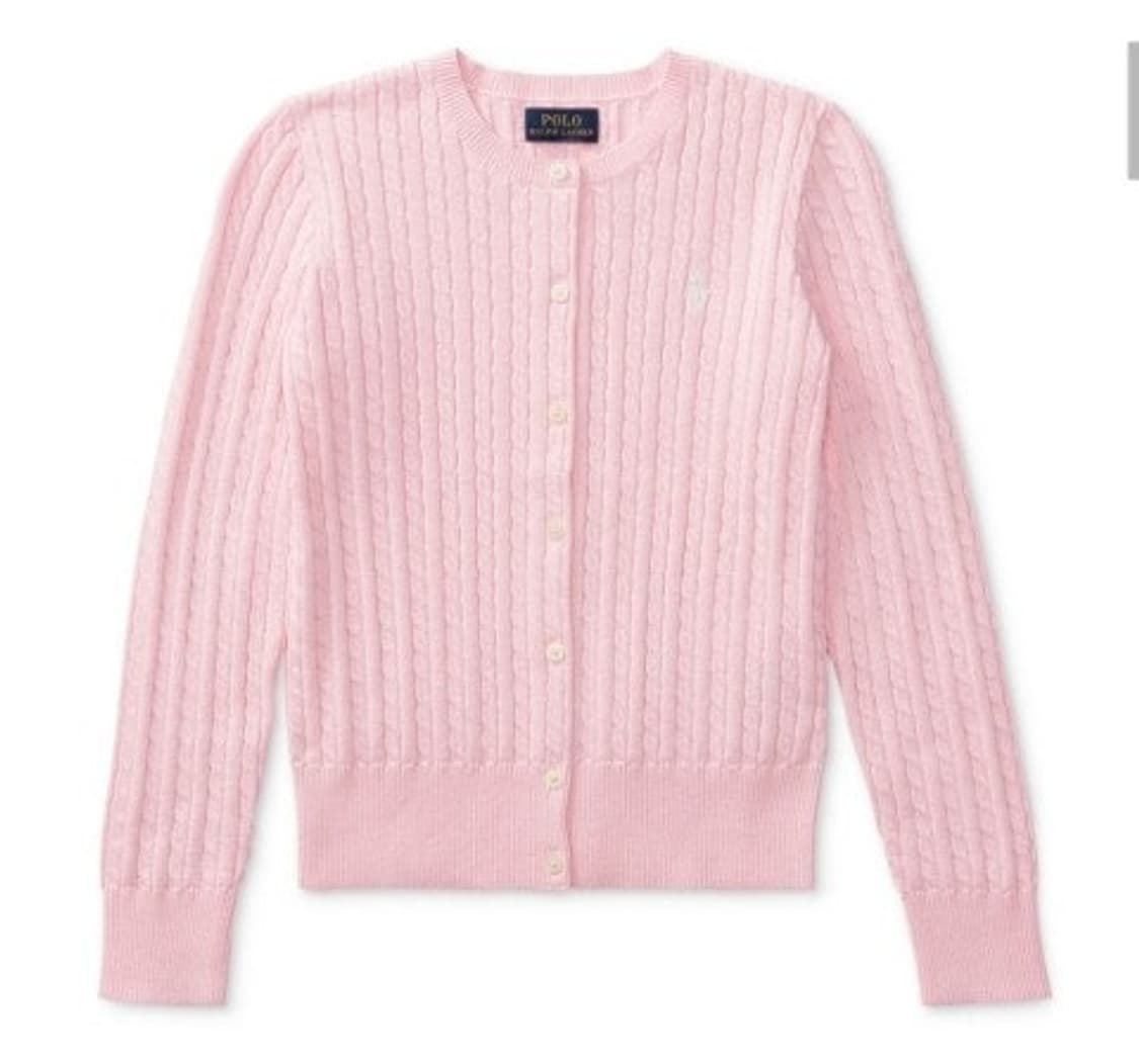 폴로 걸즈 가디건 핑크 XL 상품이미지1