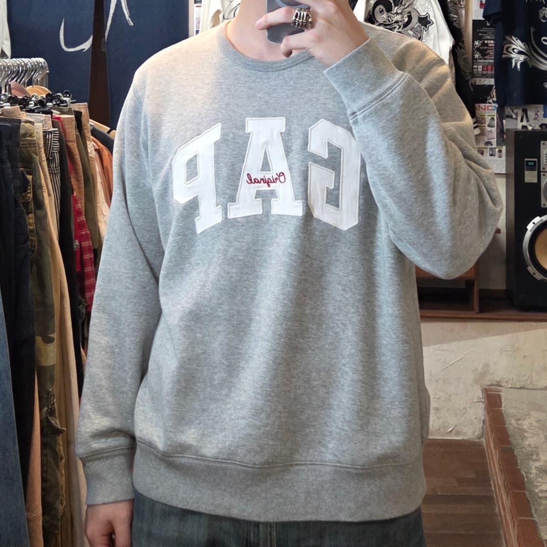 GAP 그레이 코튼 맨투맨 상품이미지2