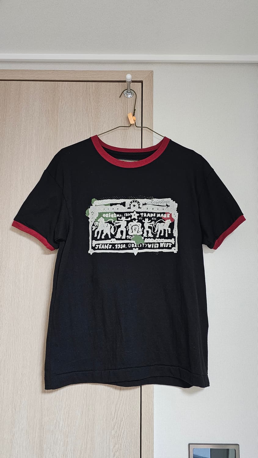 M) 더바이닐하우스 카우보이 픽토그램 링거 티셔츠 블랙 상품이미지3