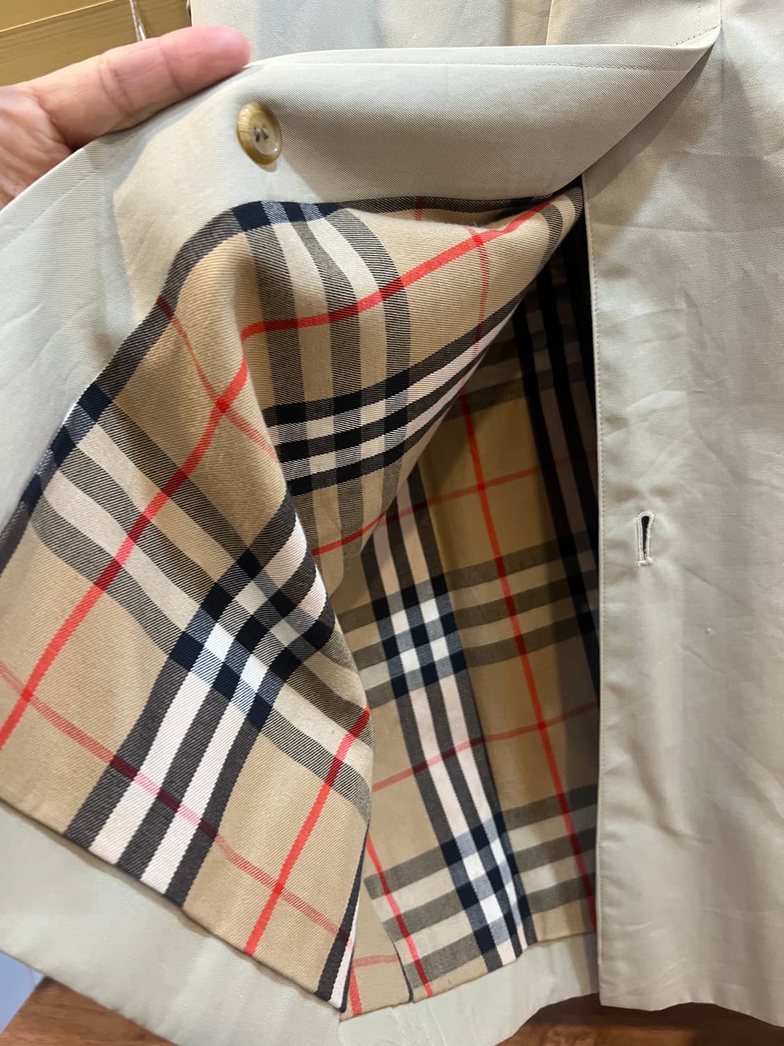 버버리 남성 베이지 개버딘맥코트 간절기트렌치코트 상품이미지5