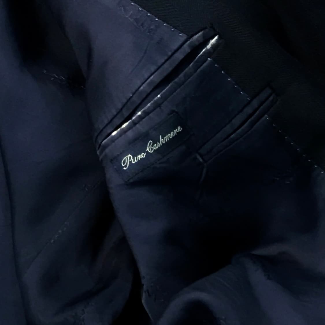 랑방 퓨어 캐시미어 네이비 투버튼 블레이저 남성 105 사이즈  상품이미지5