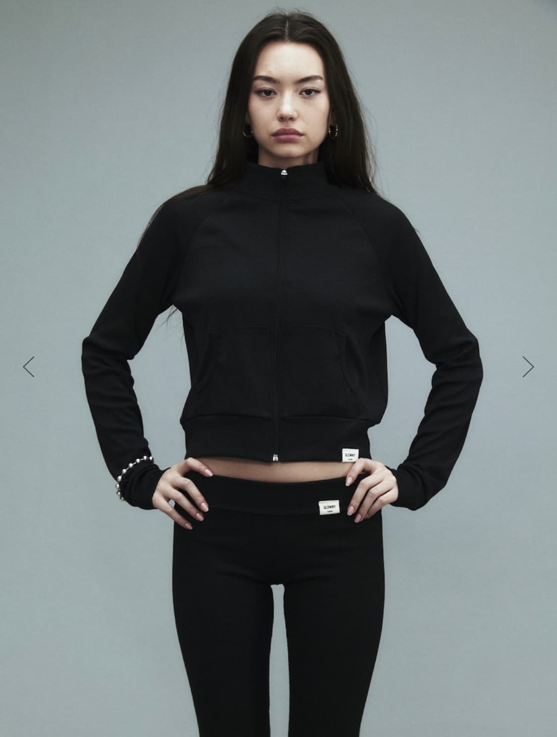 글로니 G CLASSIC RIB TRACK ZIP-UP 블랙 프리 상품이미지3