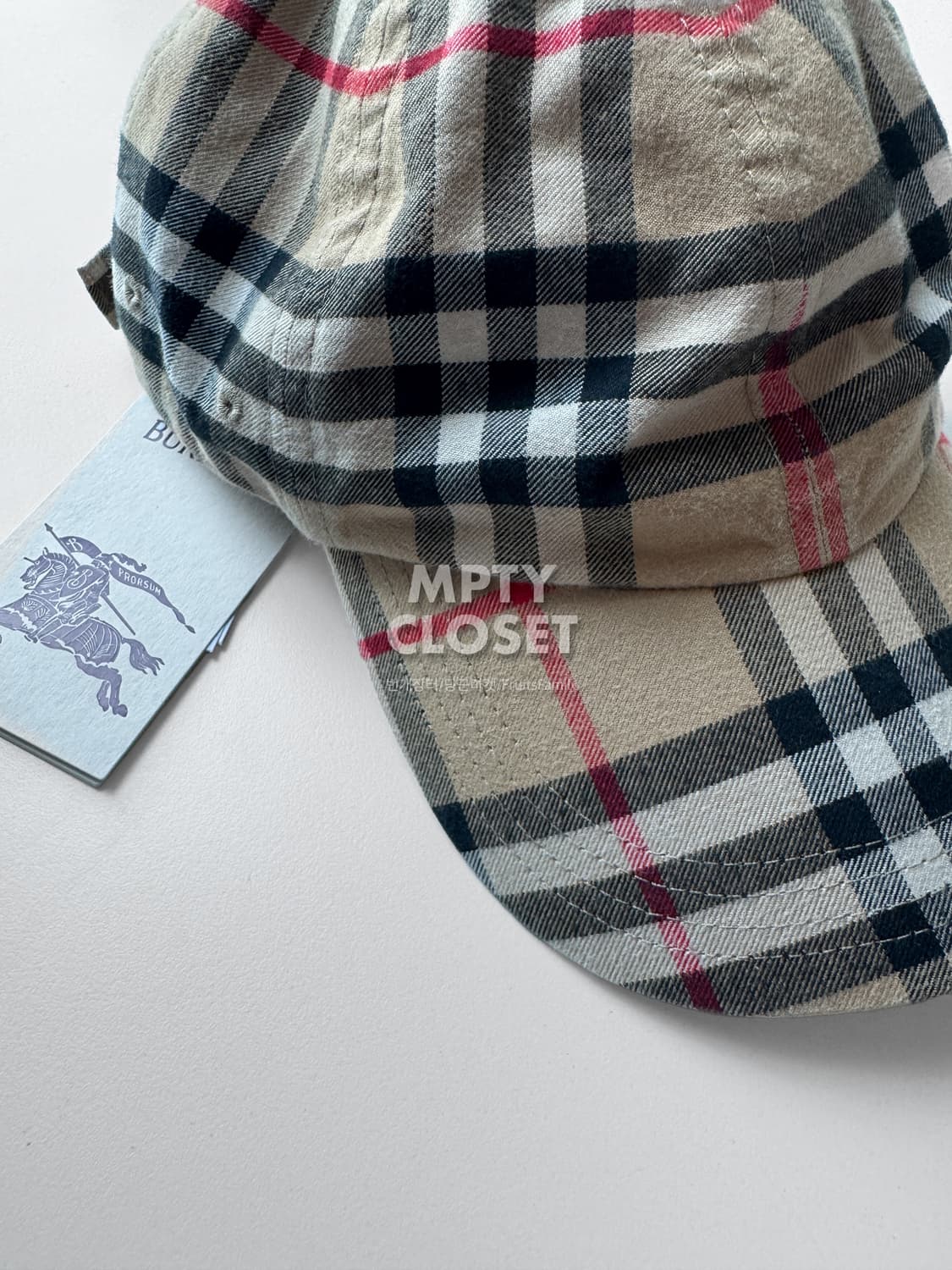 [L] 버버리 체크 코튼 볼캡 8075641 상품이미지2