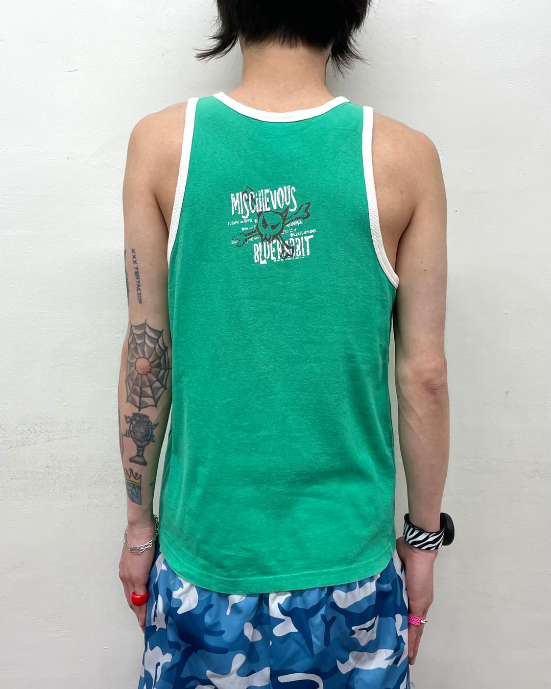 boy skeleton green sleeveless shirt  상품이미지2