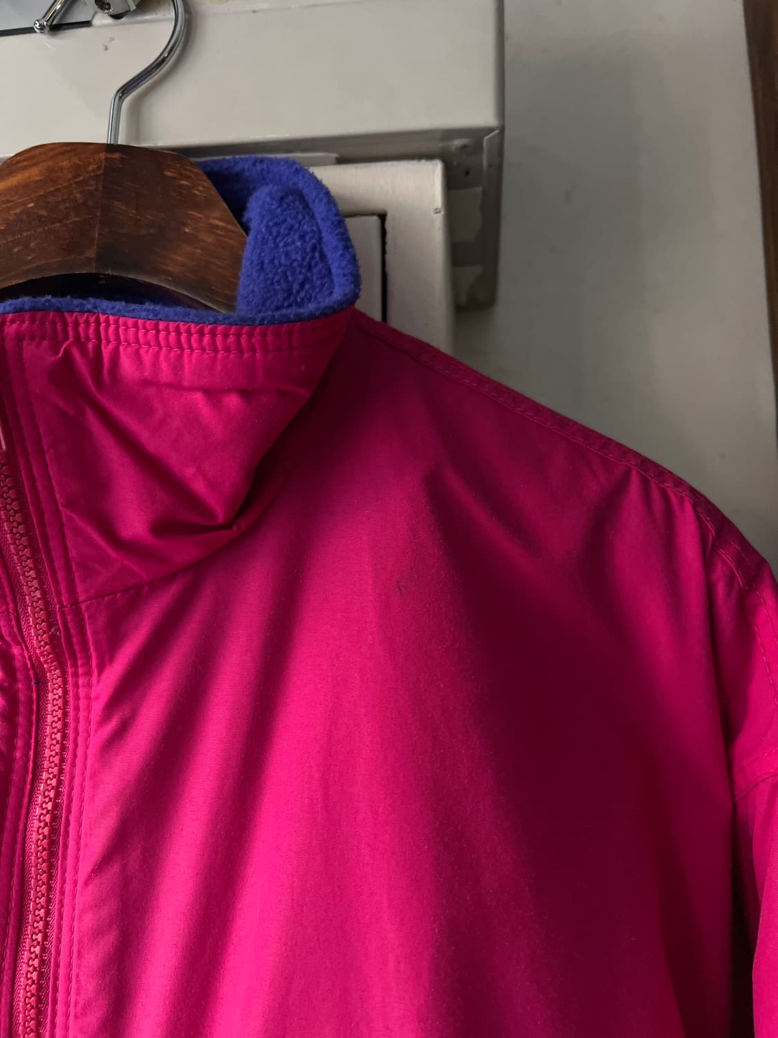 [L]파타고니아 Made in USA 플리스 라이닝 핑크 웜업 자켓 상품이미지3