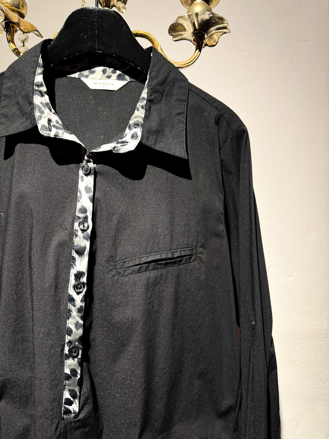 Leopard Print Black Shirt 상품이미지4