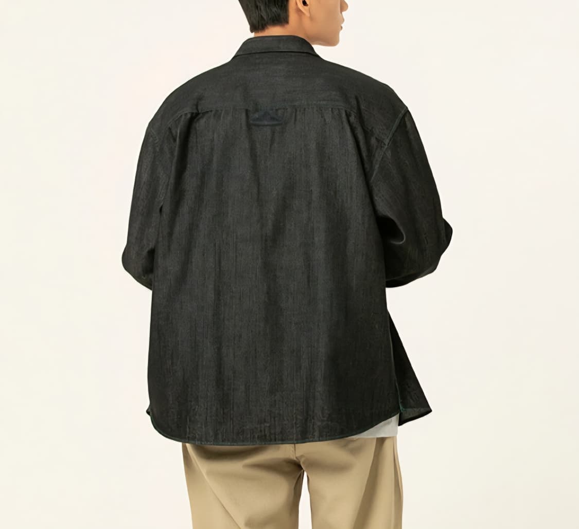 [100]LEE 리 데님 릴렉스드핏 셔츠 블랙 상품이미지2