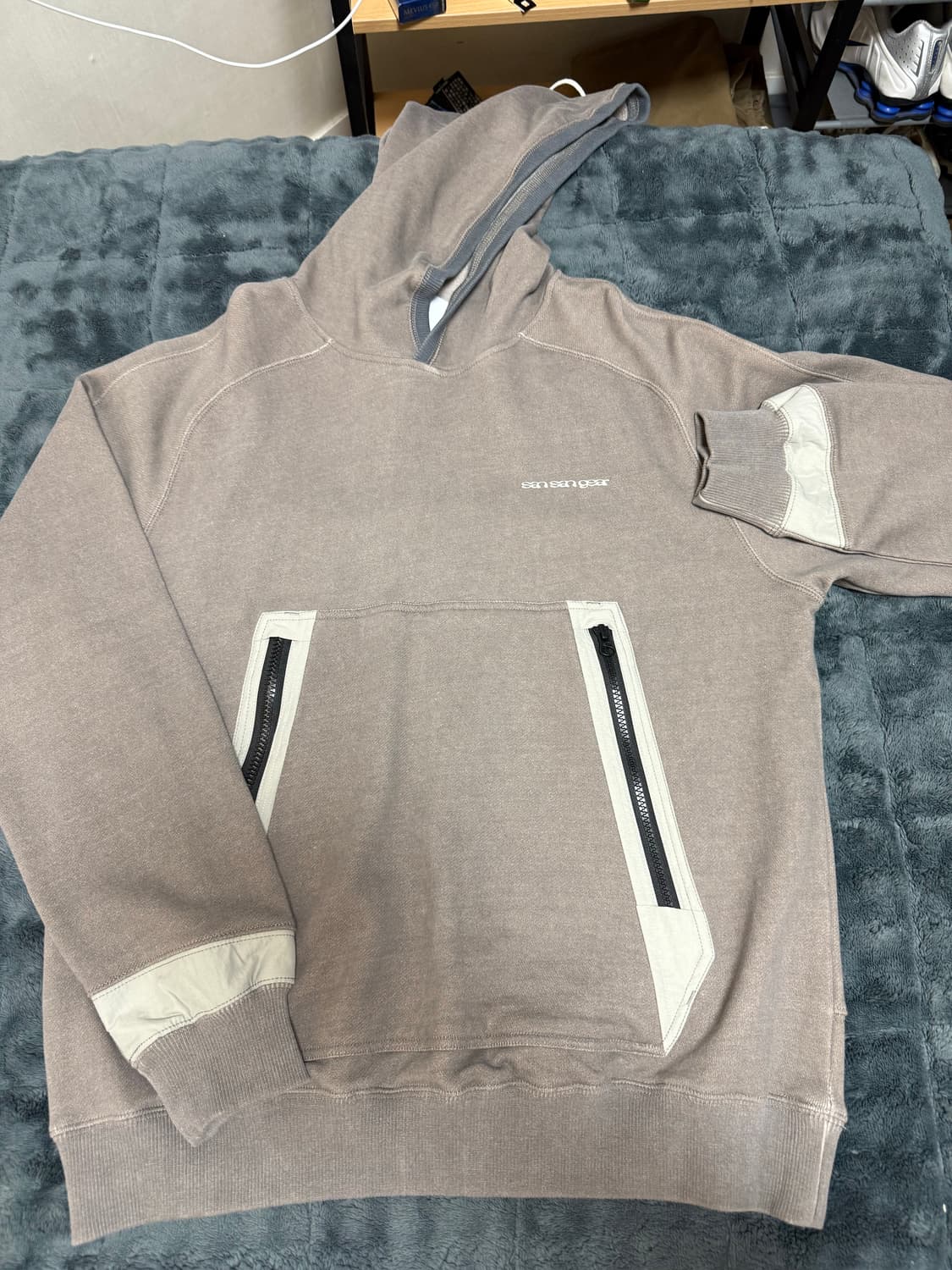 산산기어 지퍼 포켓 후디 브라운 1사이즈  상품이미지1