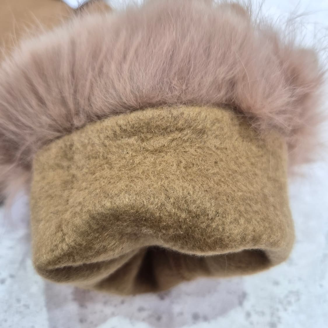 토끼털 면 베이지 겨울 방한 여성 장갑 상품이미지3