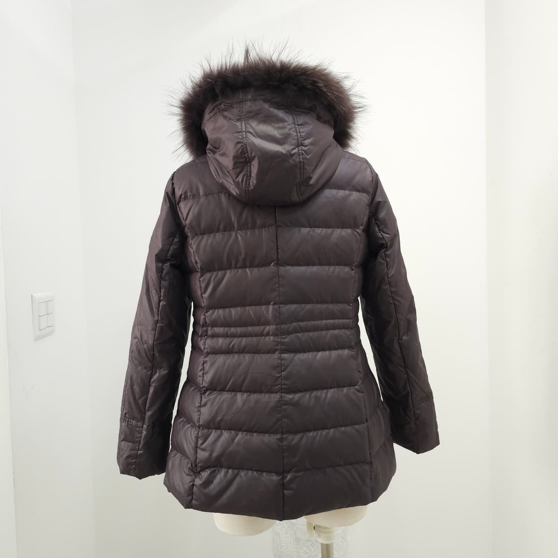 리얼 라쿤퍼 후드 다운 초코브라운 패딩 코트 상품이미지3