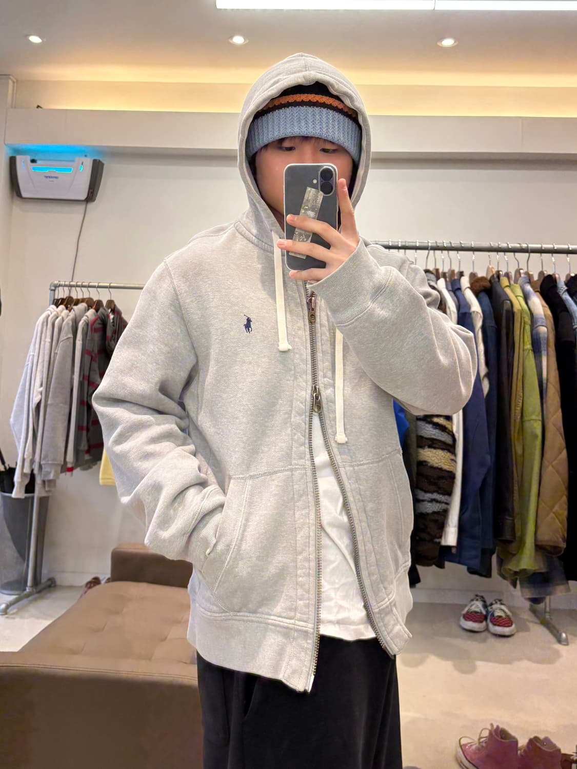 폴로 랄프로렌 투웨이 와플 후드집업 상품이미지6