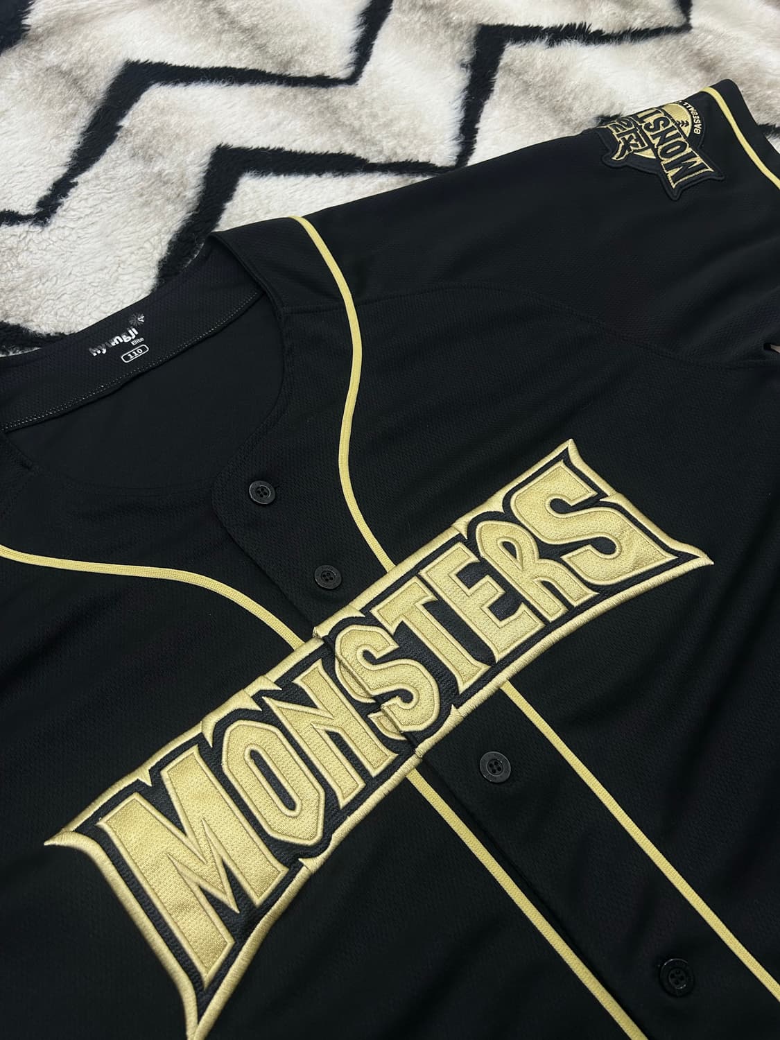 [2XL]최강몬스터즈 반팔유니폼/골드블랙 상품이미지1