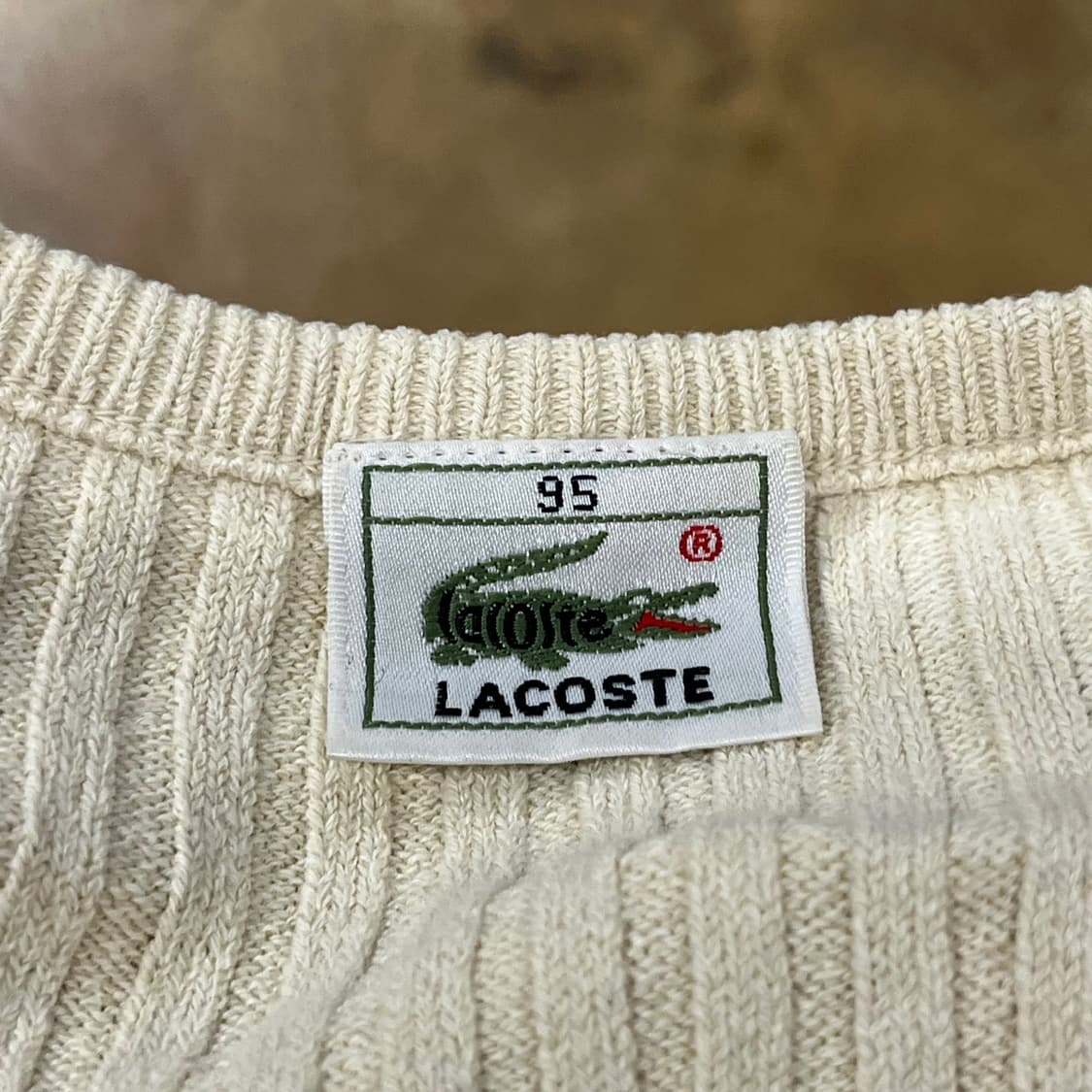 라코스테 아이보리 브이넥 니트 가디건 95 상품이미지5