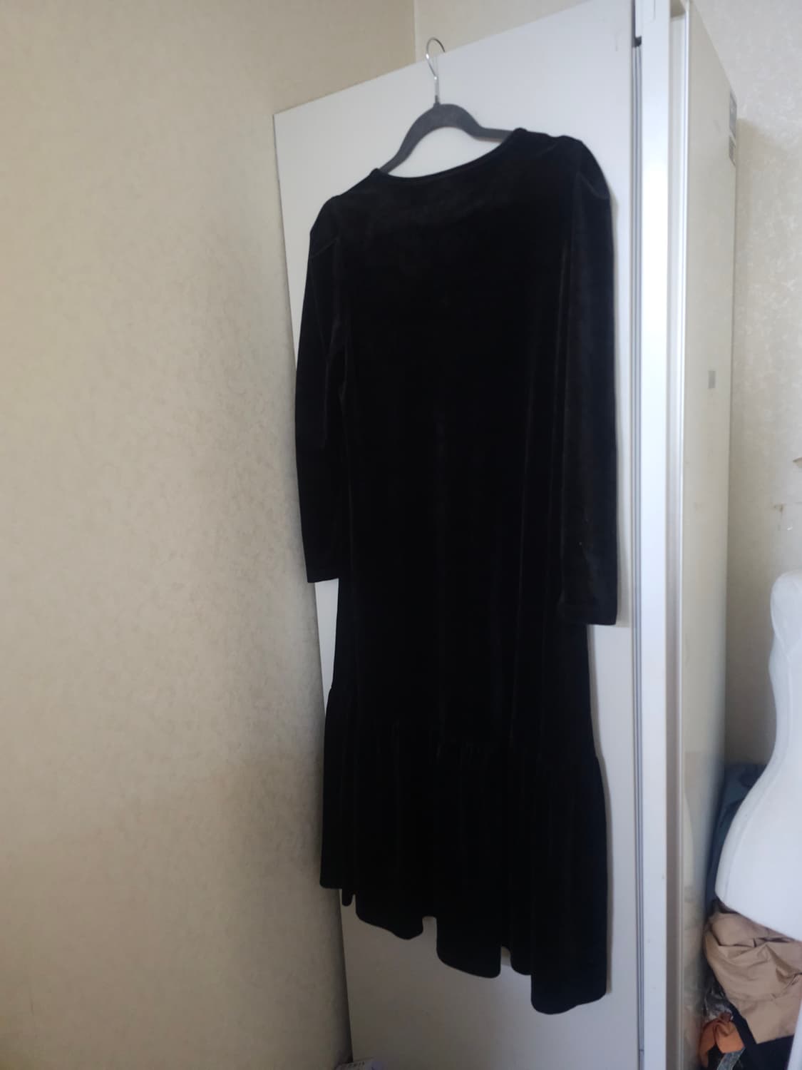 플라스틱아일랜드 블랙 벨벳 롱원피스 상품이미지5