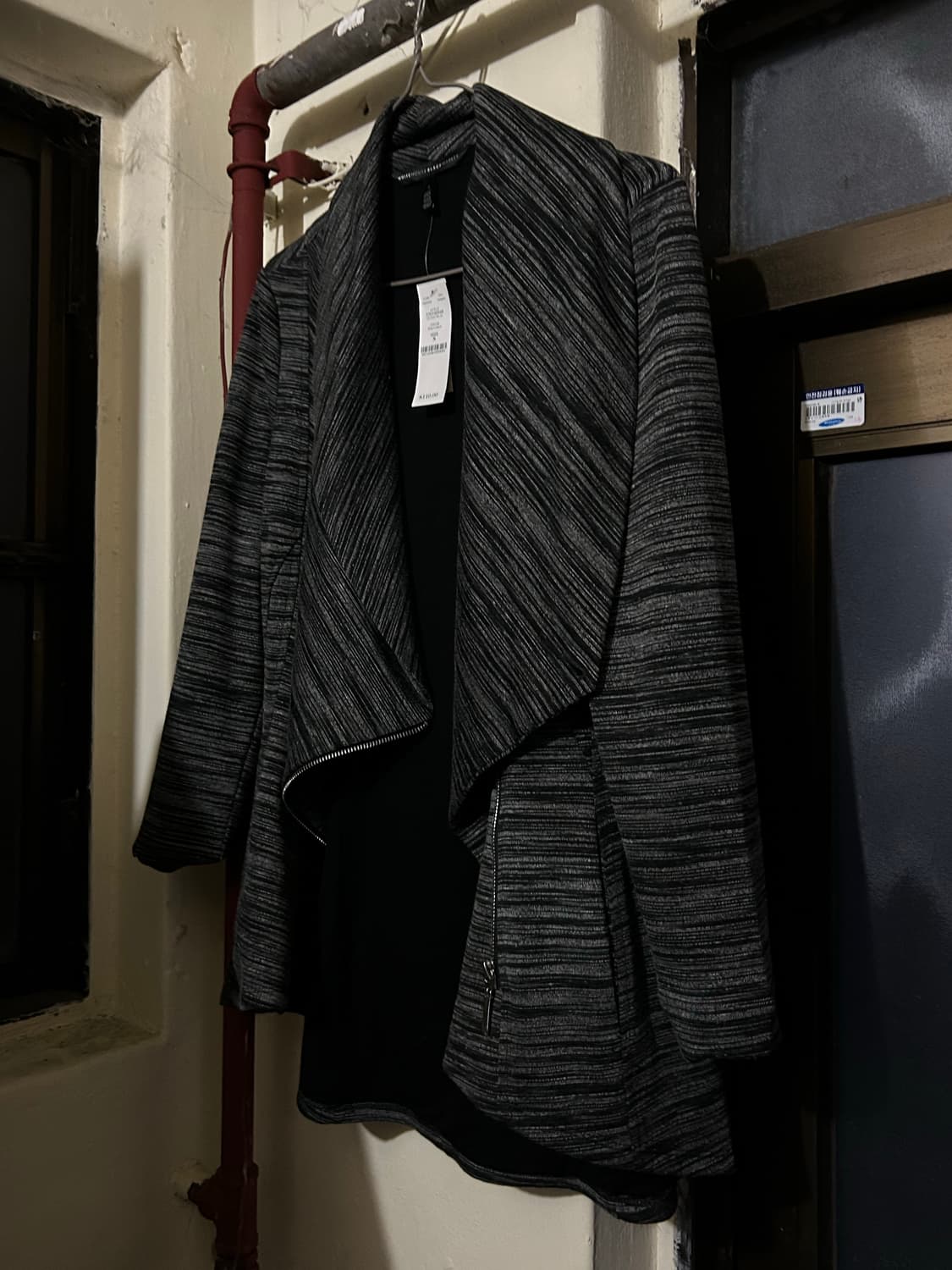 rare* WHBM 락시크 그레이 드레이프 사선 하이넥 집업 상품이미지3