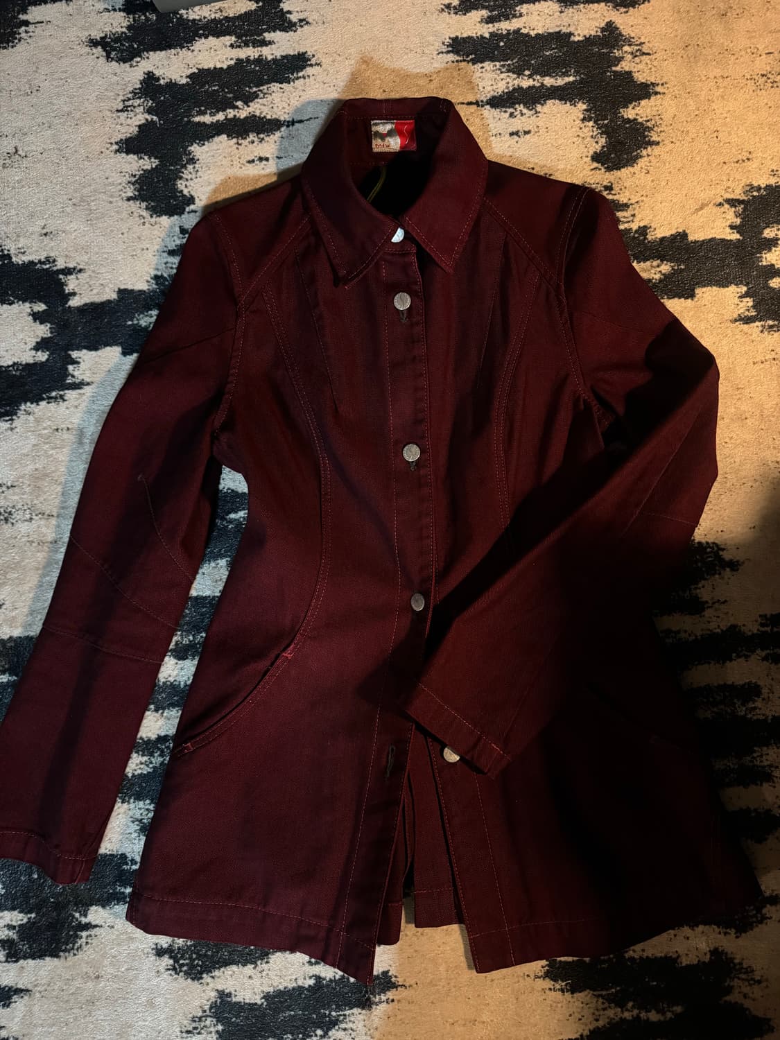 슬림핏 롱셔츠 데님 자켓 하프 코트   상품이미지1