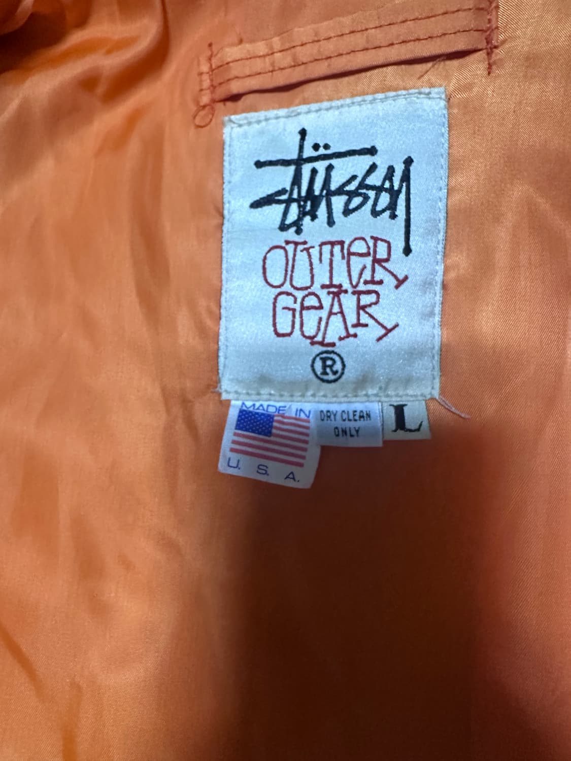 빈티지 스투시 MA-1 봄버 자켓 카키 L made in usa 상품이미지3