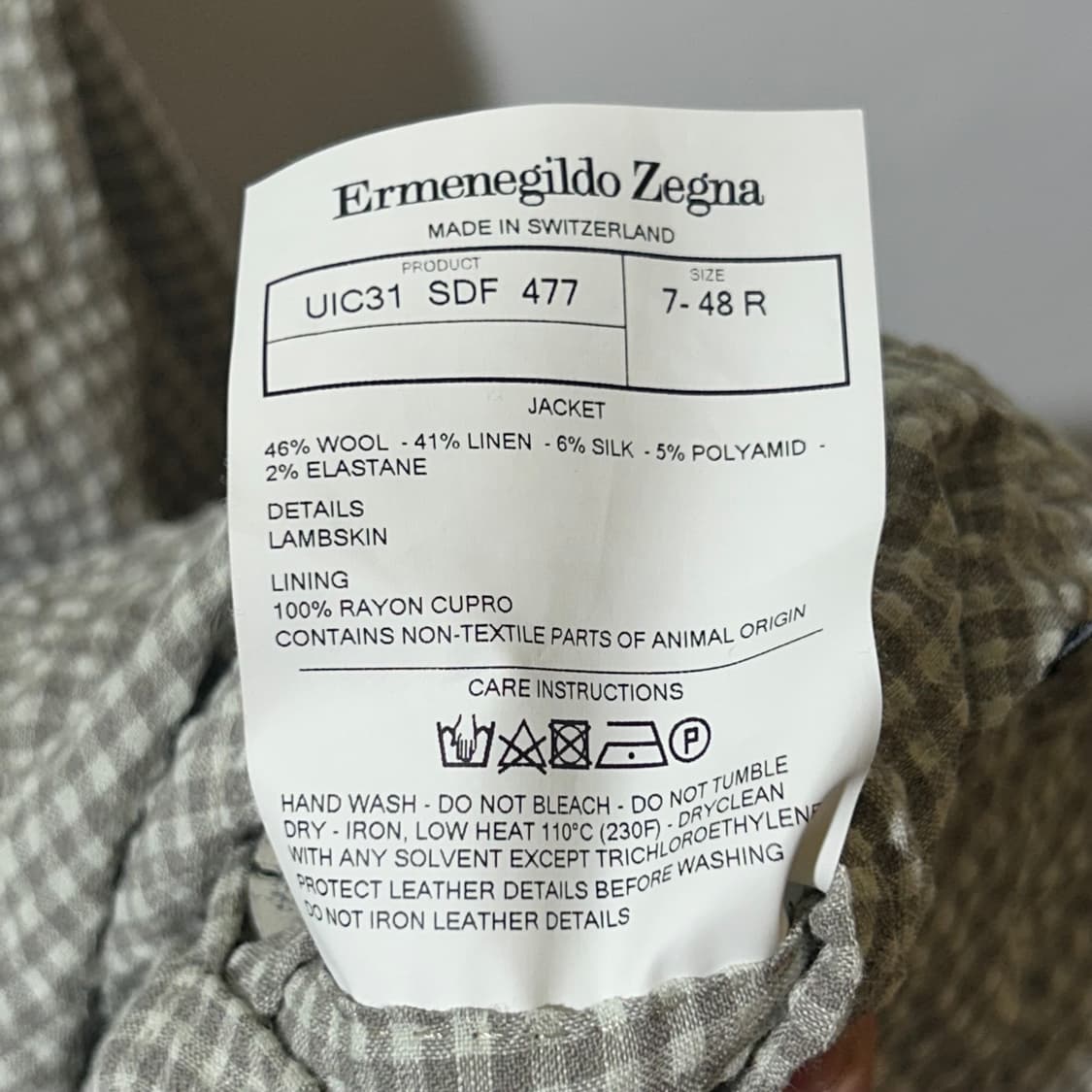 [Ermenegildo Zegna] 에르메네질도 제냐 깅엄 체크 자켓 상품이미지6