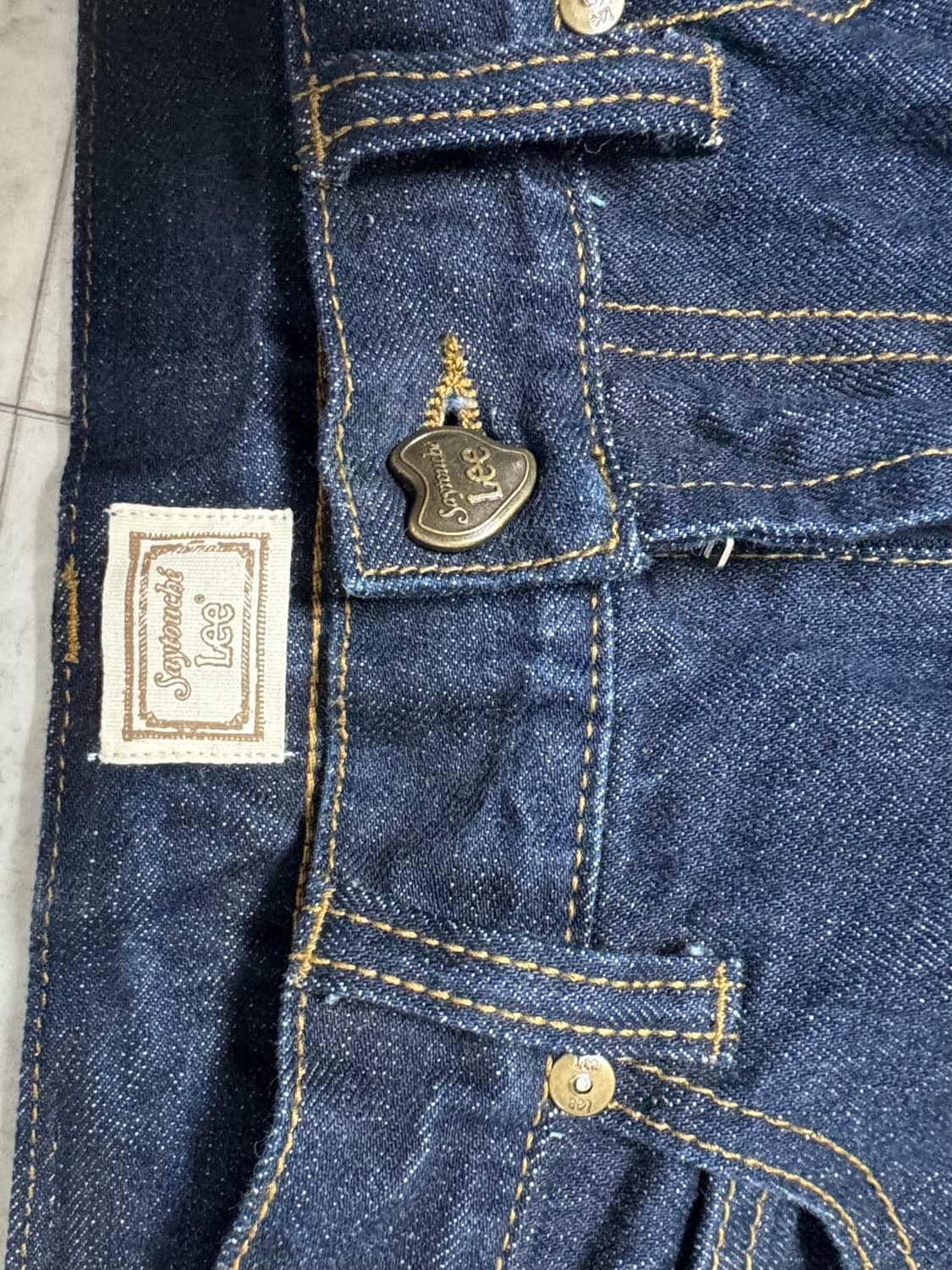 리 x 세이투셰 스트레이트핏 셀비지 데님 팬츠 인디고 로우 S or M 상품이미지2