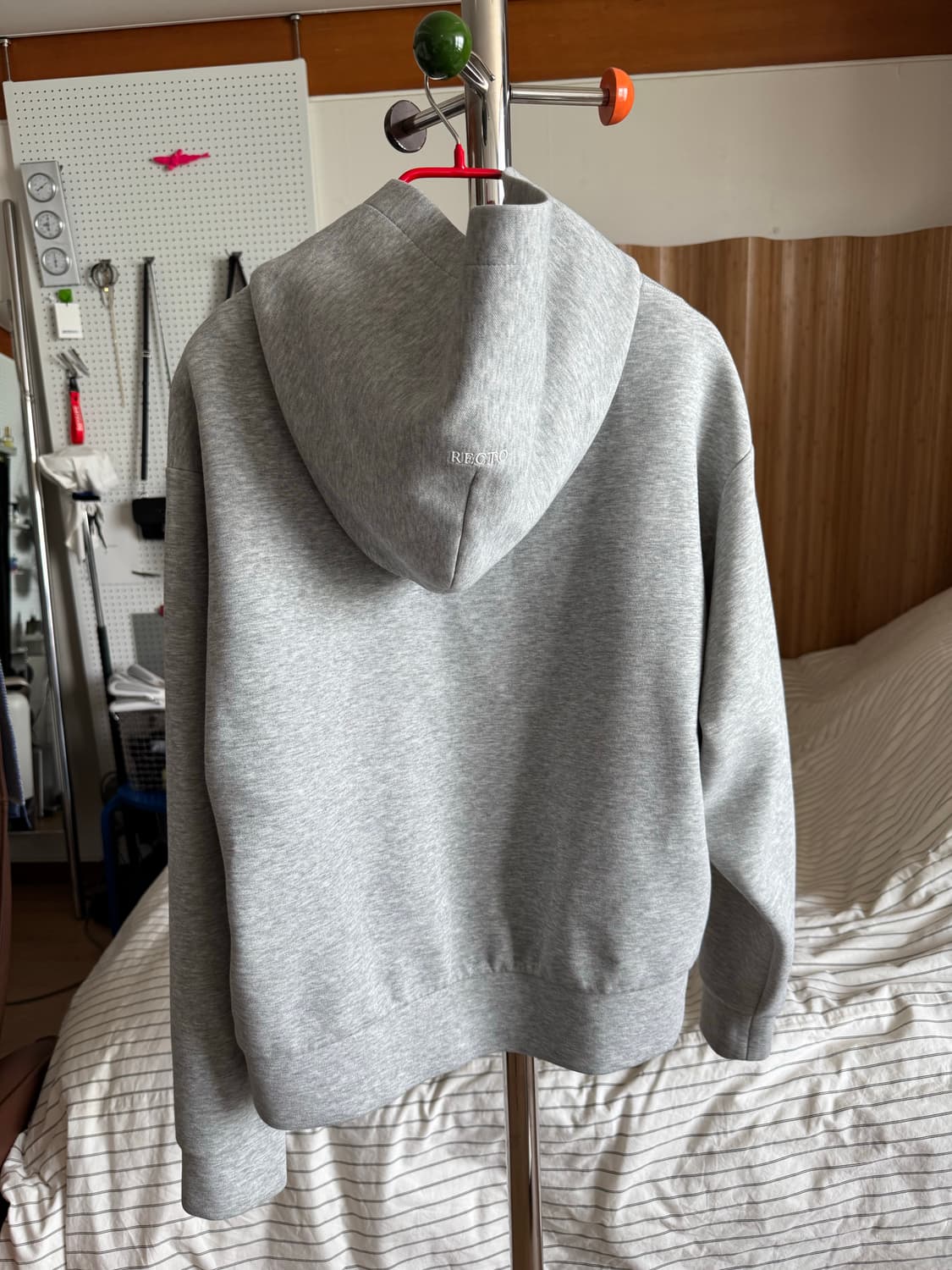 ( L) 렉토 RECTO 로고 디테일 집업 후드 그레이 / 상태최상 상품이미지7