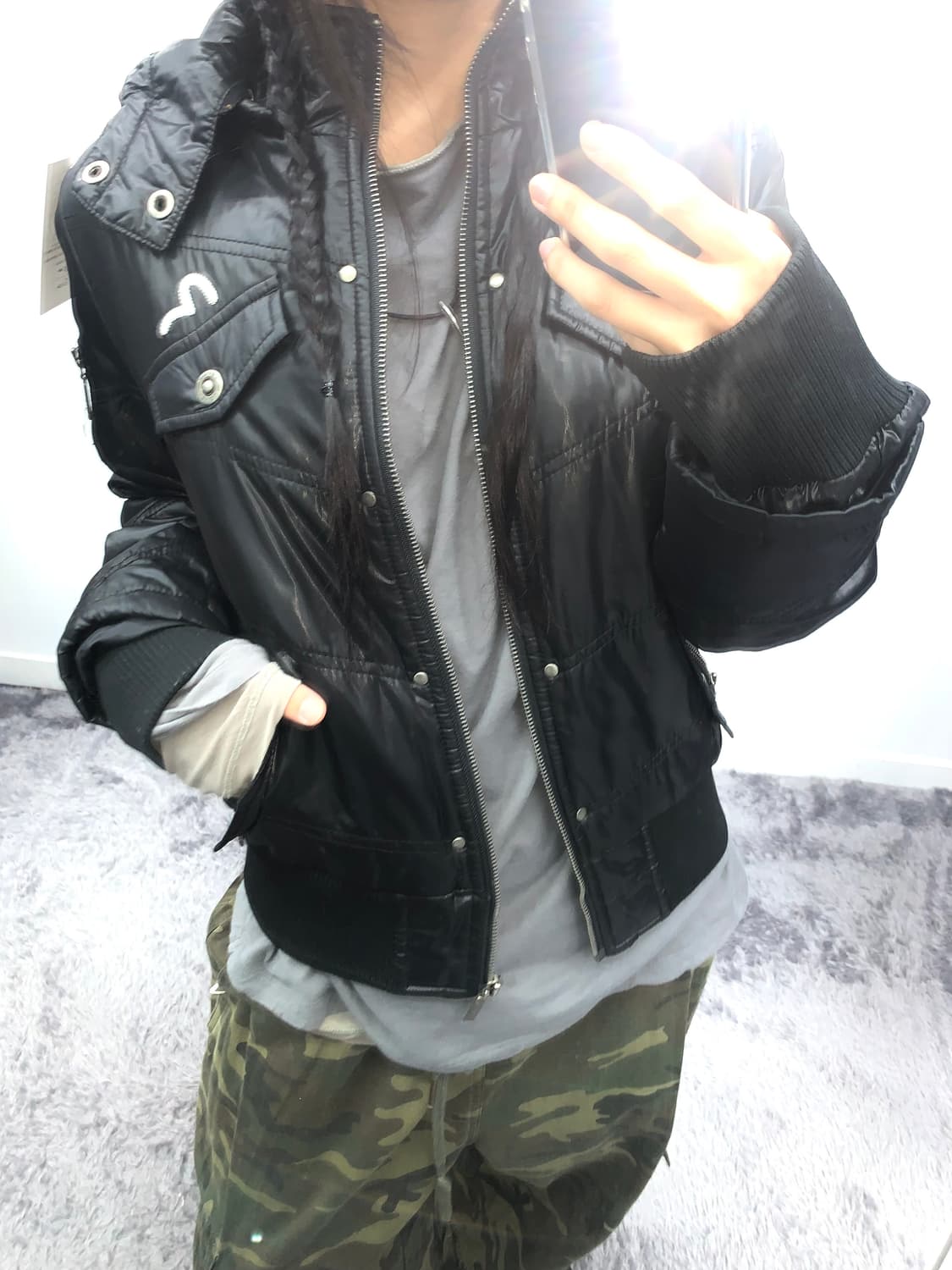 에비수 블랙 경량패딩 상품이미지4