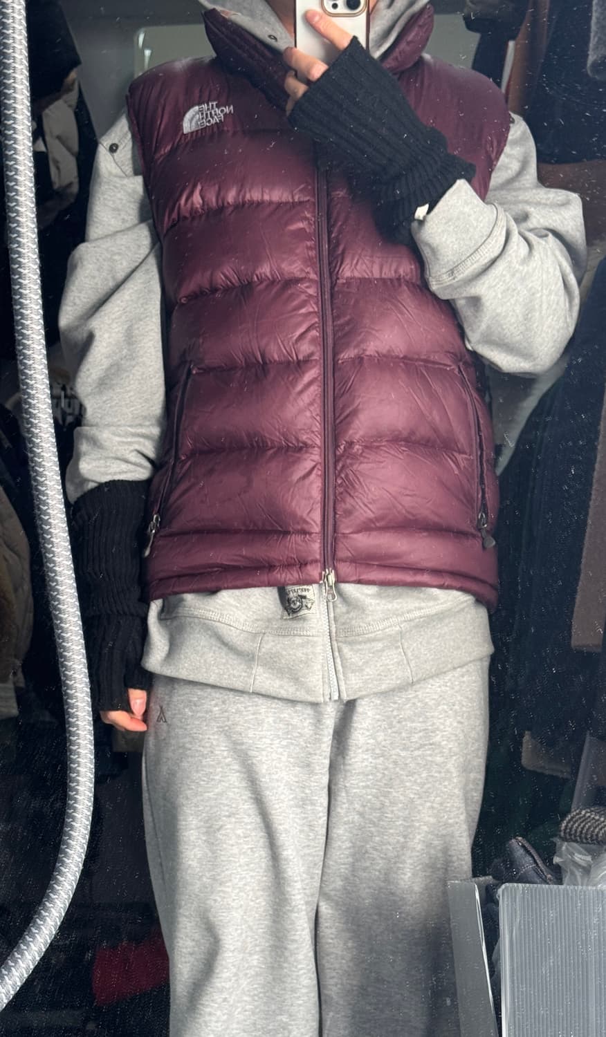 노스페이스 미니멀 다운 패딩 조끼 M 퍼플 상품이미지3