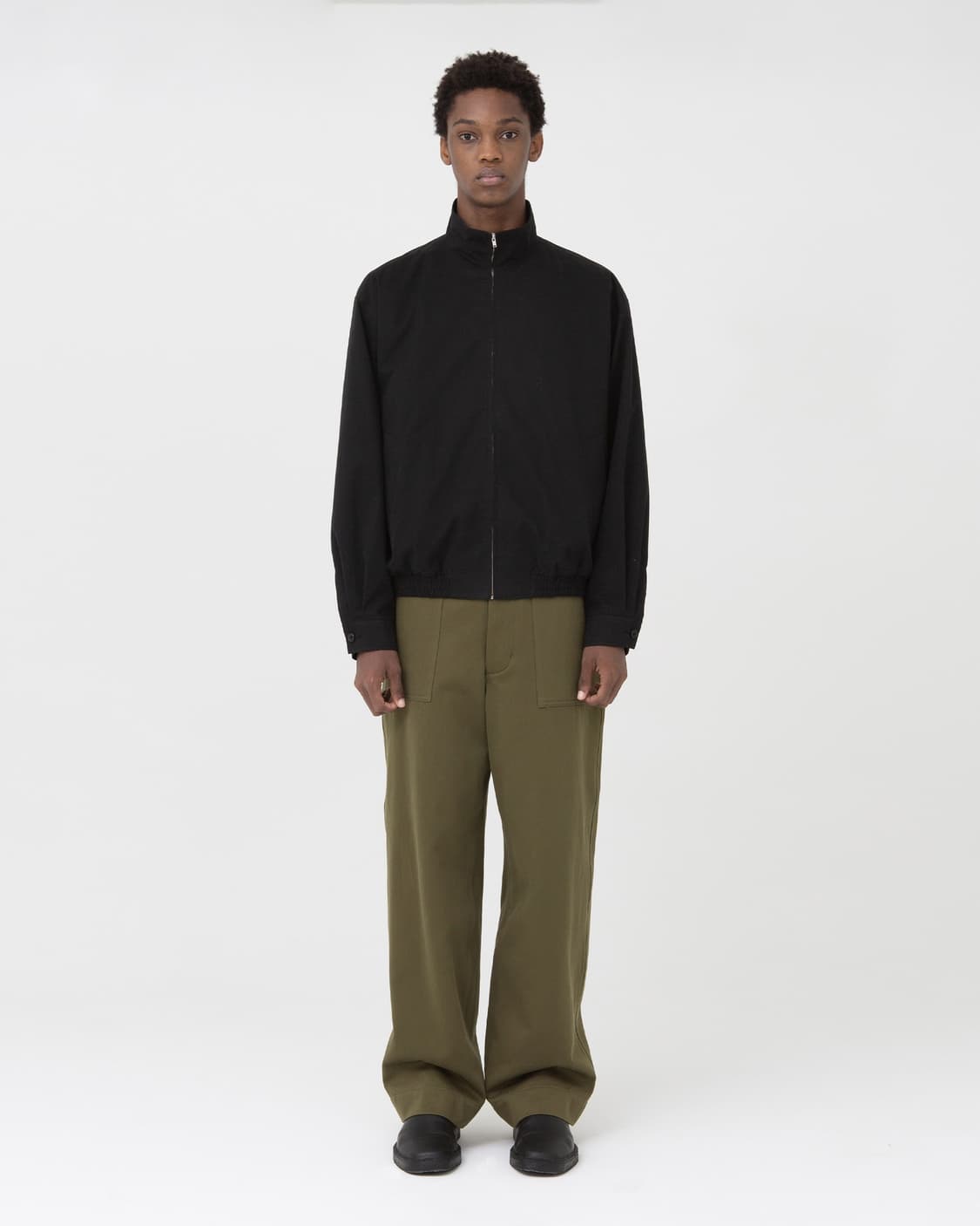 [5]브라운야드 스탠드 카라 블루종 블랙 상품이미지3