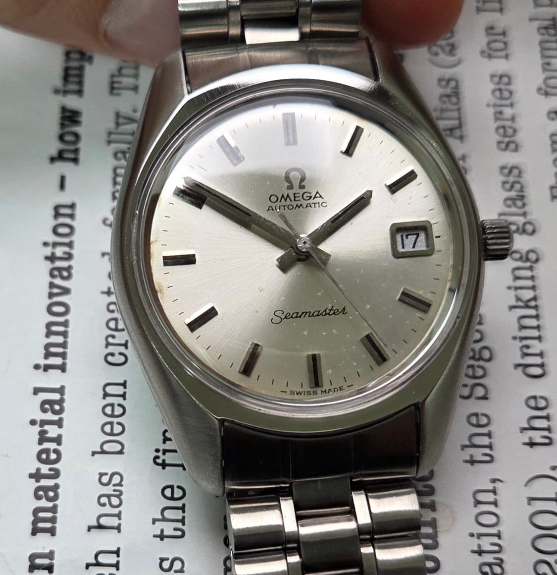 레어] 빈티지 오메가 씨마스터 실버 파티나 다이얼 브레이슬릿 ver. 상품이미지1