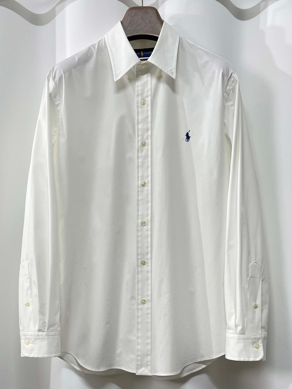 폴로 랄프로렌 코튼 엘라 화이트 버튼다운 포플린 커스텀핏 셔츠 상품이미지1