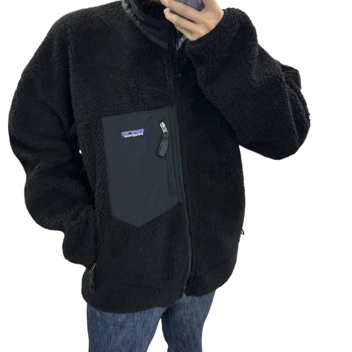 M-L 파타고니아 블랙 오버핏 후리스자켓 상품이미지1