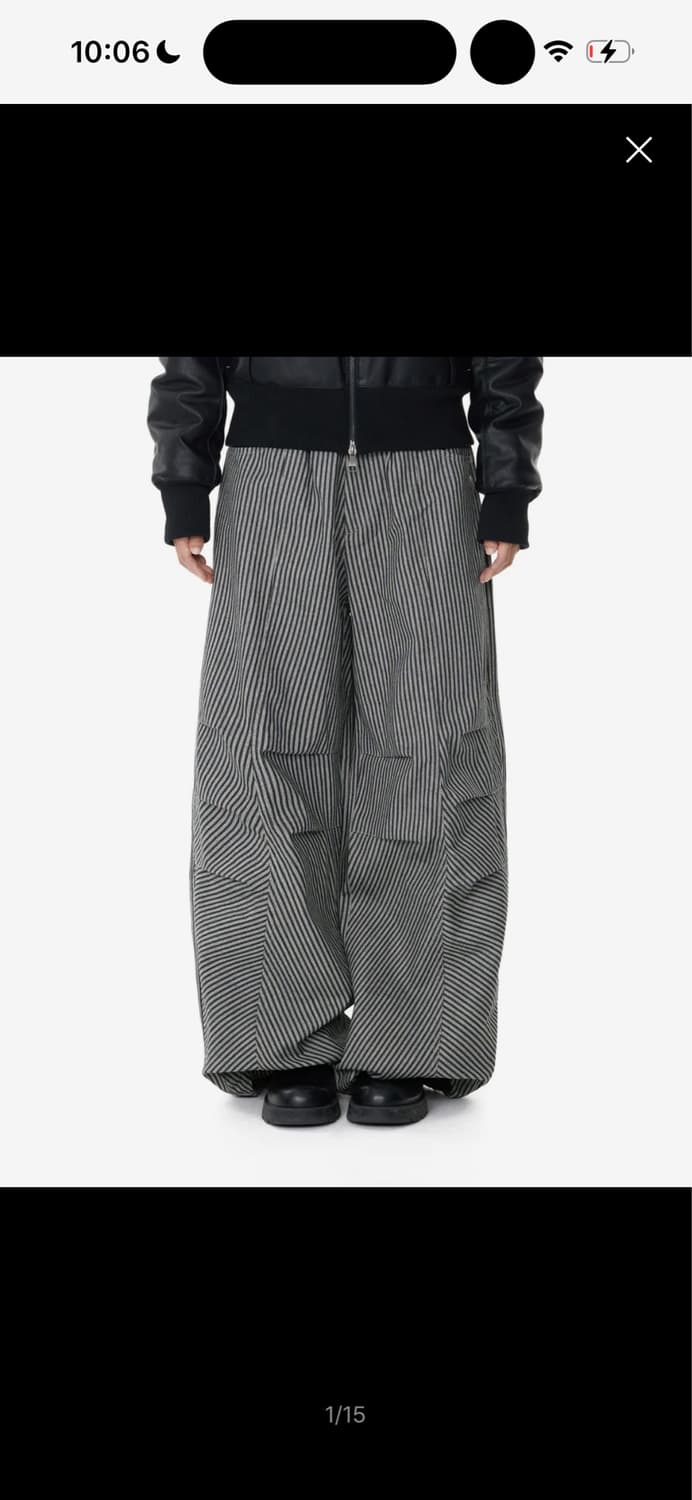Knee Pin-tuck Stripe Denim Pants (Black) 상품이미지1