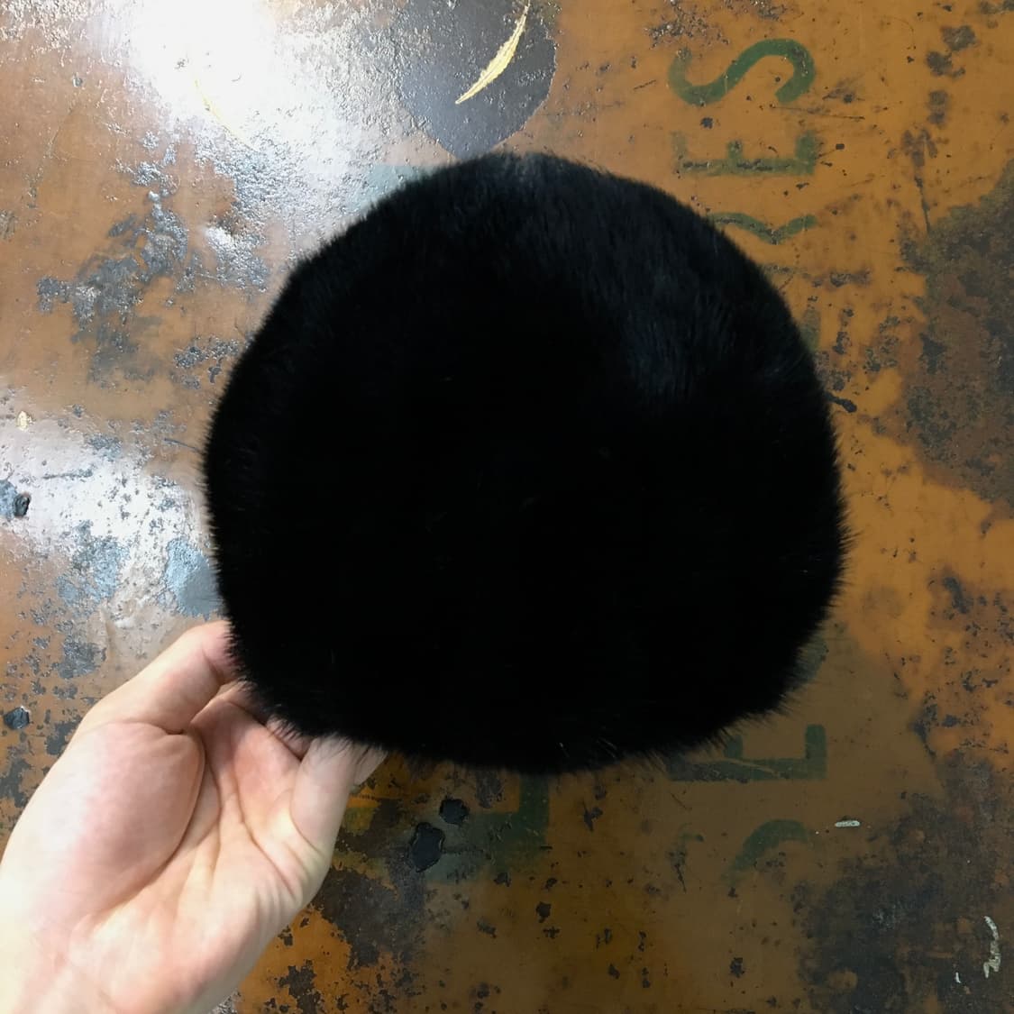 VTG 빈티지 블랙 천연 밍크 모피 햇 여성용  상품이미지3