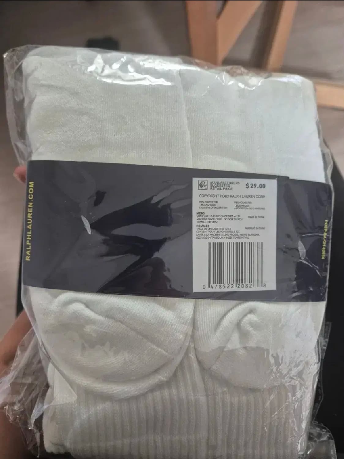 폴로 랄프로렌 양말 삭스 6켤레 화이트 장목 새상품 상품이미지2