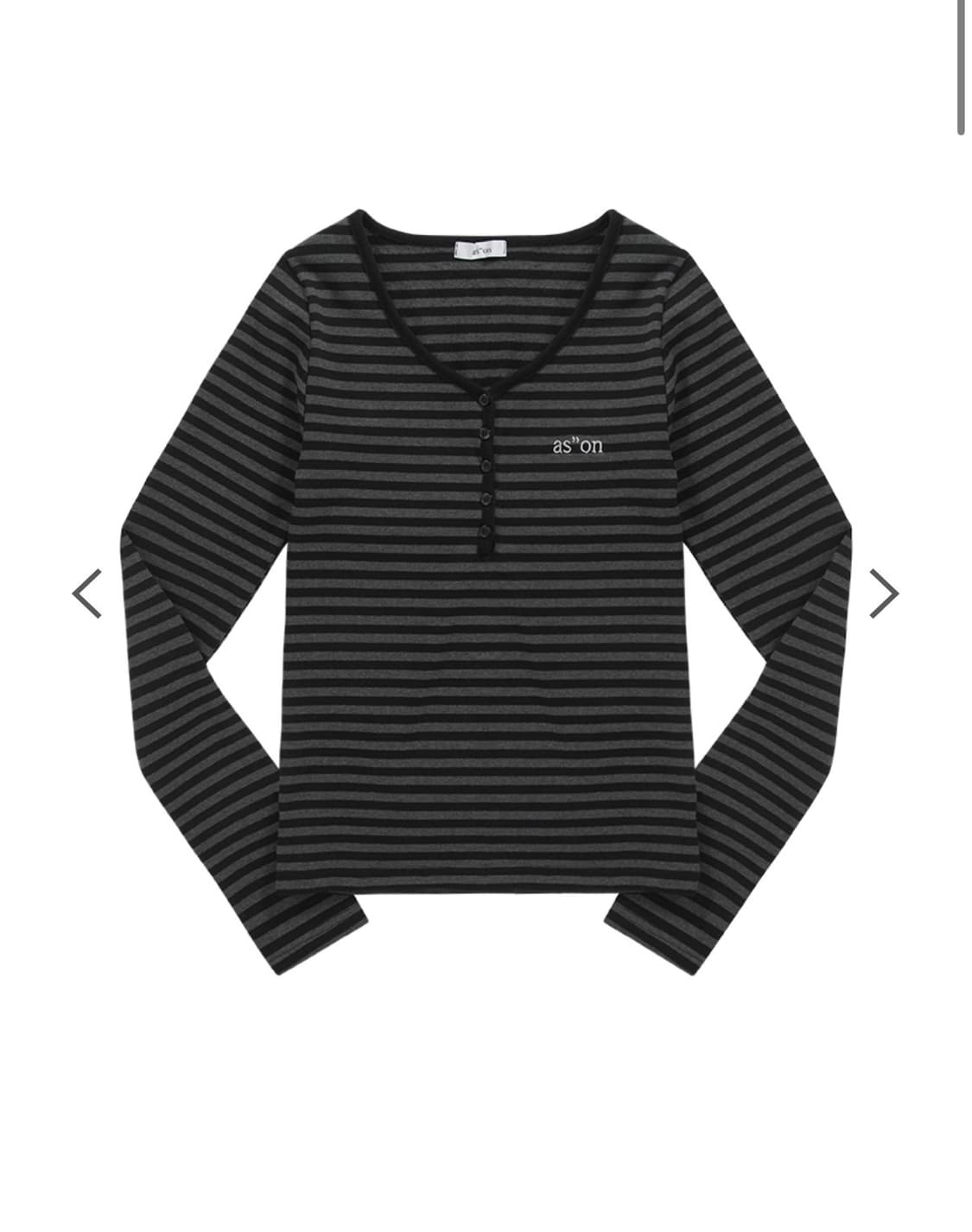 애즈온 ELLEN STRIPE TEE / BLACK 상품이미지2