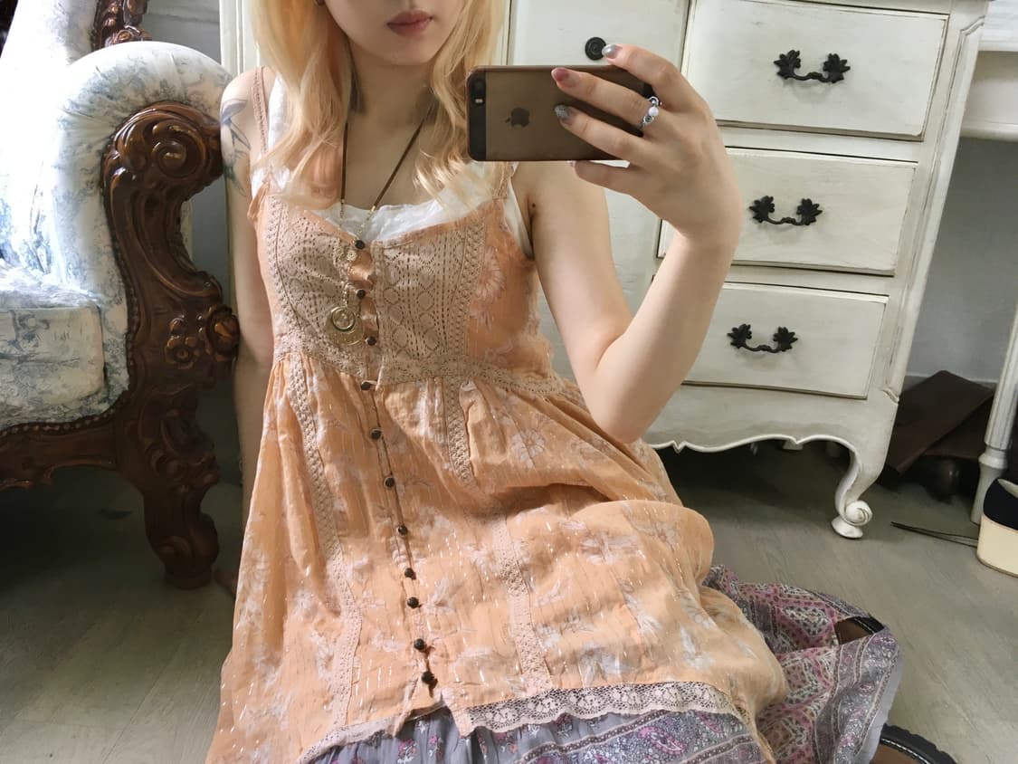 Axes femme 페어리 코랄 레이스 슬리브리스 원피스 상품이미지3