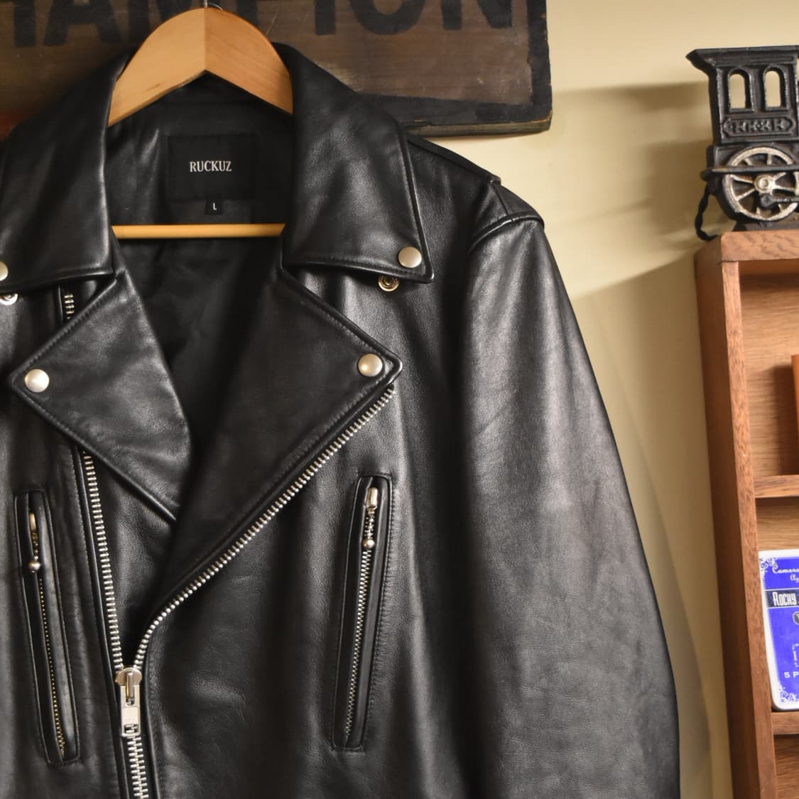 소가죽 라이더 자켓 블랙 (Ruckuz) 상품이미지2