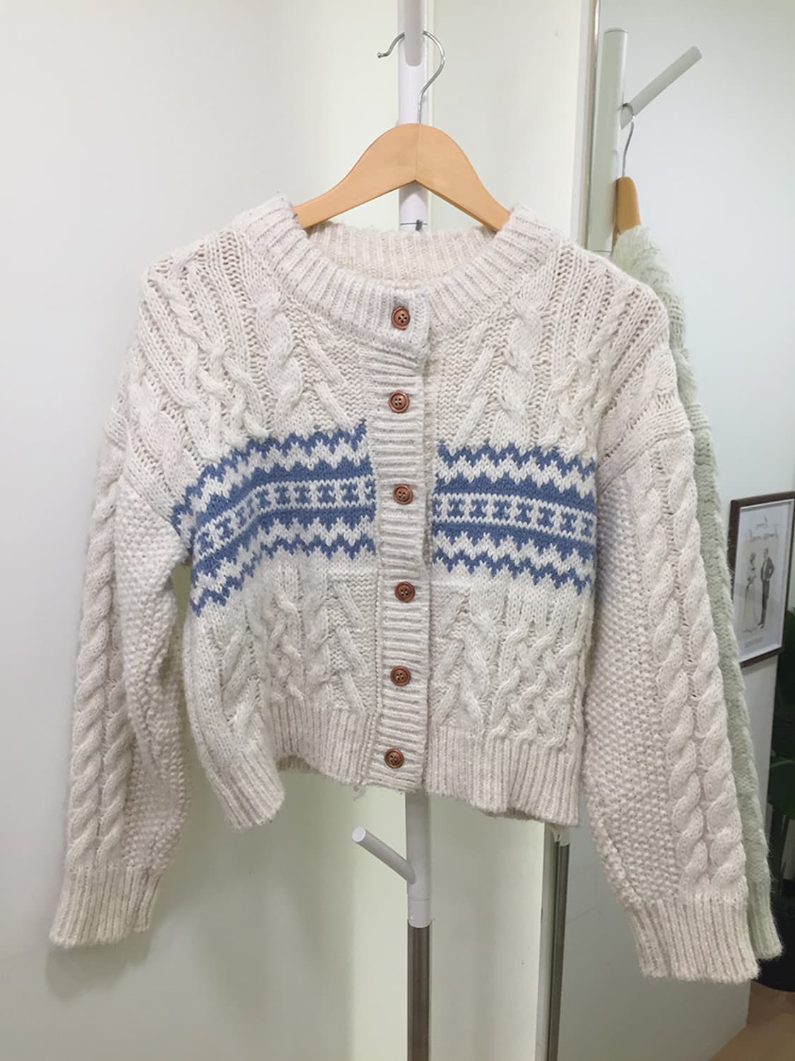 여성 빈티지 노르딕 케이블 니트가디건 95 상품이미지2