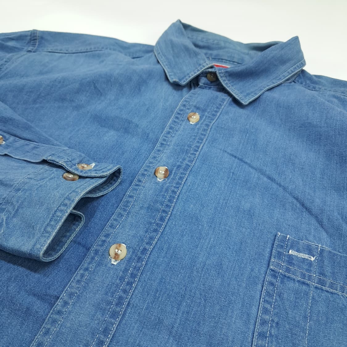 CN111 L 말보로 클래식 90s USA 데님 긴팔 워크 셔츠 상품이미지5