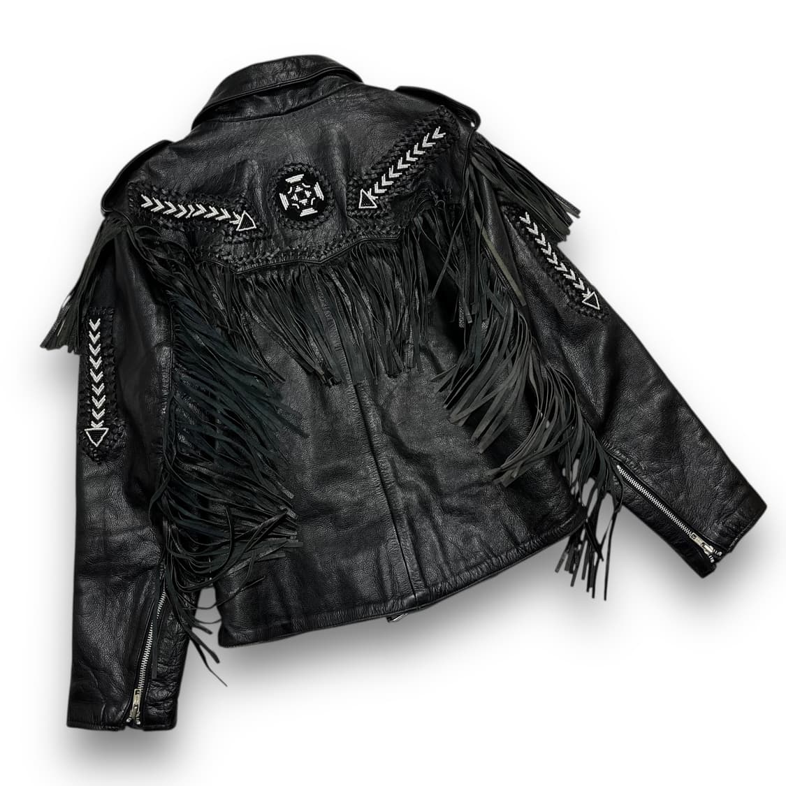 City Leather 90s 웨스턴 아카이브 프린지 라이더 자켓 상품이미지5