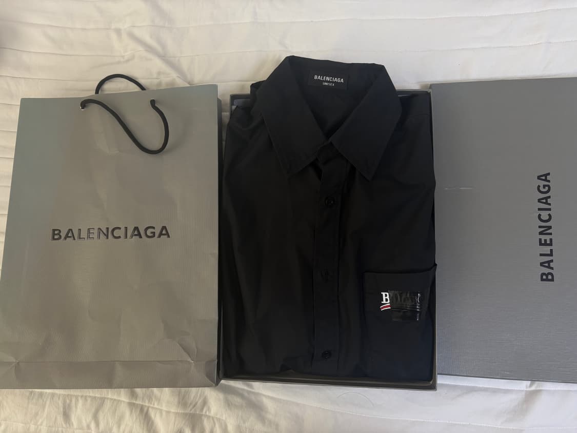 발렌시아가 개퍼 웨이브 로고 셔츠 M 상품이미지5