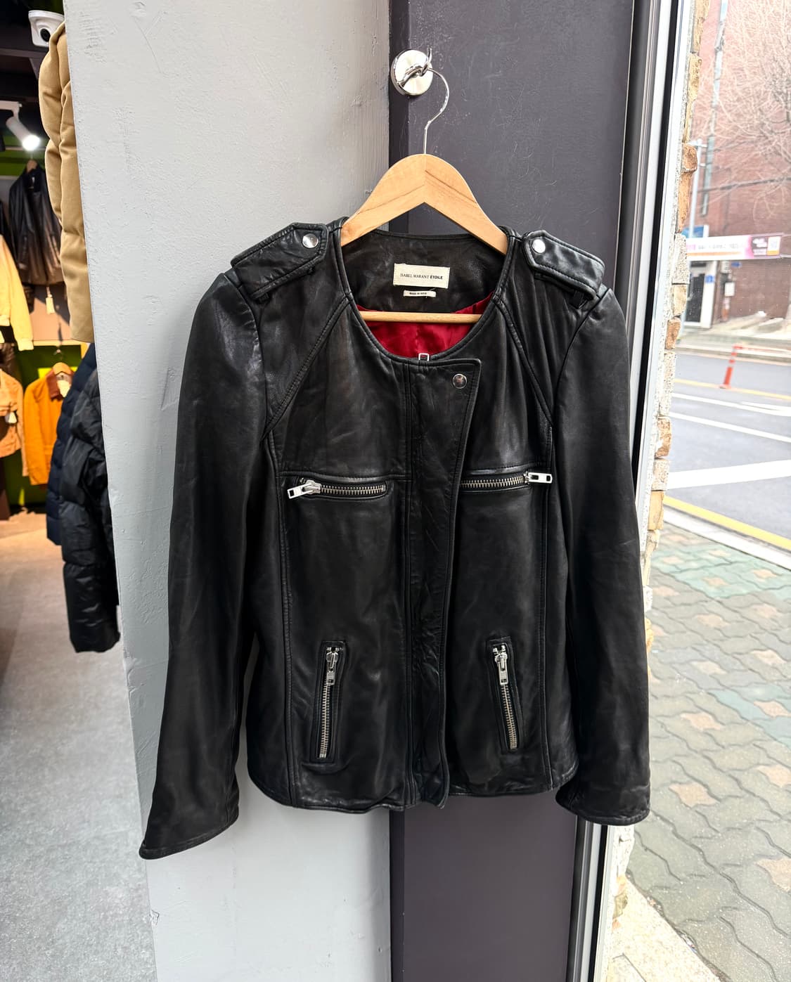 38/ 이자벨마랑 램스킨 라이더 레더 자켓 상품이미지2
