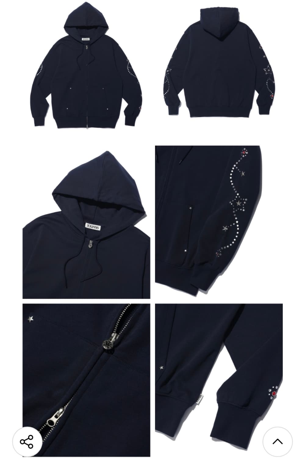 STAR HOTFIX HOOD ZIP-UP NAVY 상품이미지3