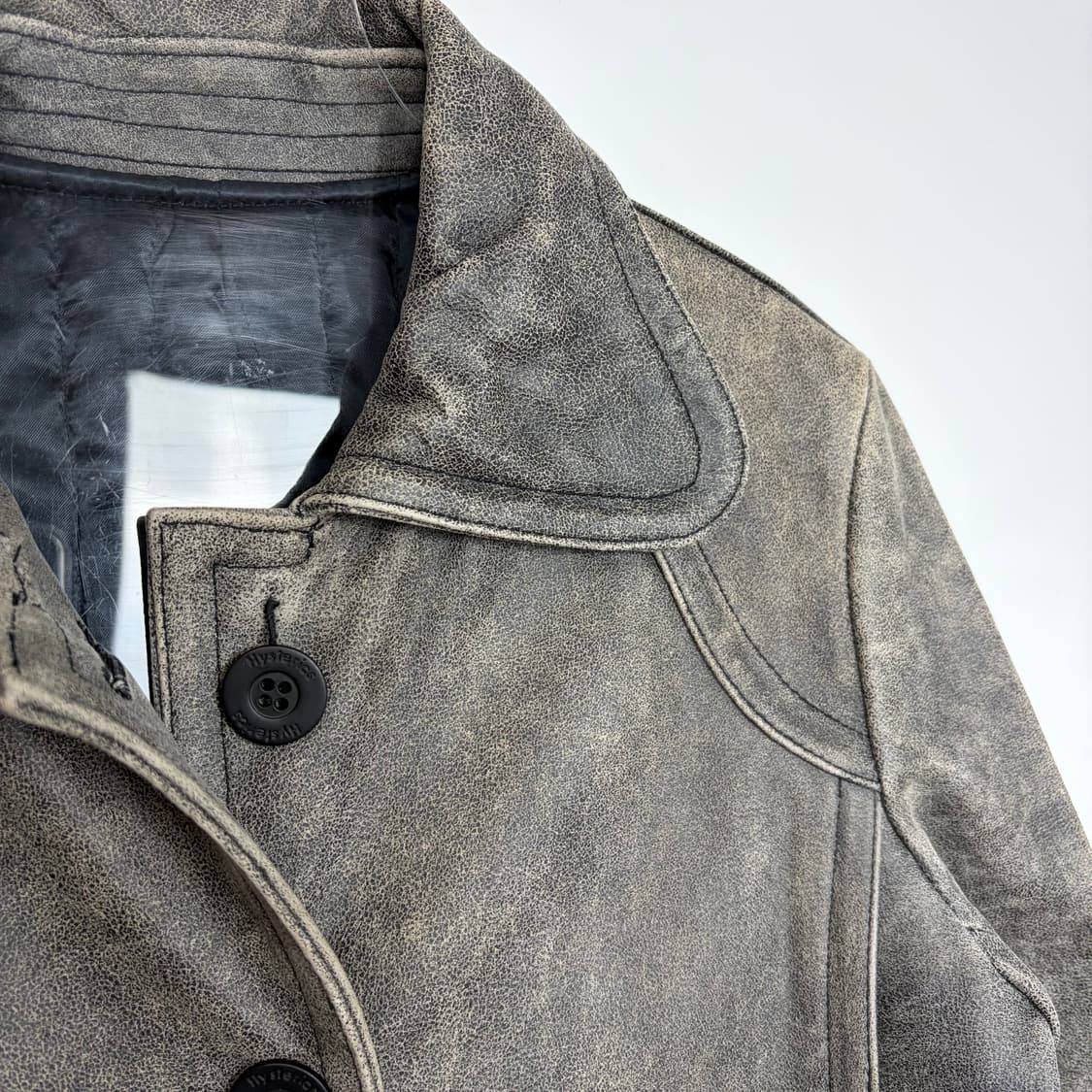 히스테릭글래머 빈티지 가공 가죽 코트 상품이미지3